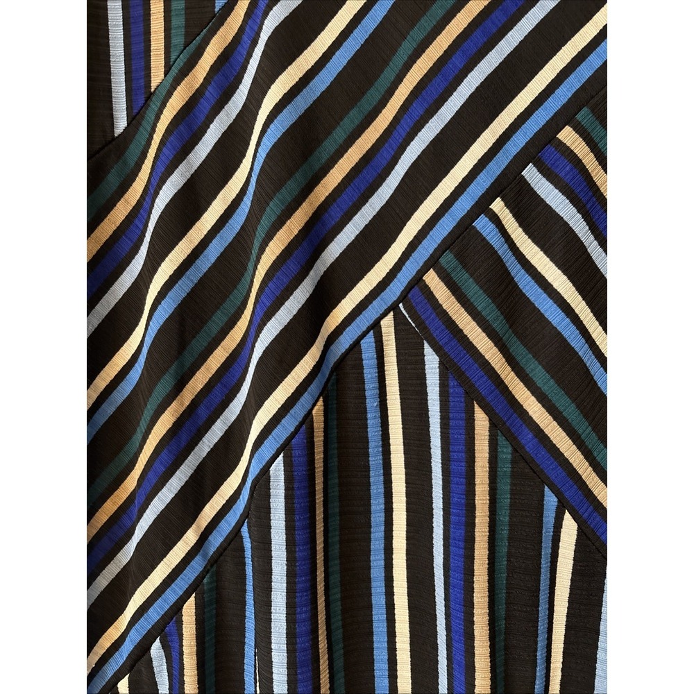 Dana Buchman Women's Size S 3/4 Sleeve Shirt Blue Striped Layered Tunic Top NWOT - Picture 3 of 6